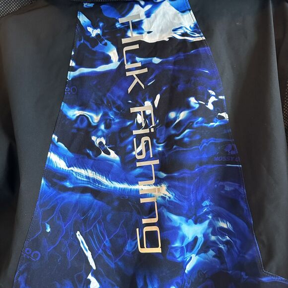 Huk Fishing Hydra Reflective Mossy Oak Rain Jacket‎ Blue Small Performance Camo - Picture 7 of 15